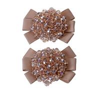 Shoe Accessories Douqu ruban gros-grain avec nœud en mode à la main en perles cristal Chaussures Clips Charms Paire Noir Champagne Rouge Rose 7cm*5cm champagne