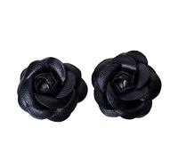 Shoe Accessories Douqu simili cuir Rose Fleur Bottes d'hiver Mariage Sandales Escarpins Clips Paire 6 cm Noir
