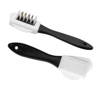 Shoe Clinic Brosse en Nubuck et Daim - Nettoyant 4 côtés avec Poils en Laiton, Bords abrasifs et moulures pour Nettoyer et Entretenir Les Chaussures, Bottes, Baskets et Plus Encore