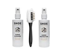 Shoe Clinic Kit de nettoyage pour daim et nubuck | Spray nettoyant et protecteur pour daim avec brosse pour daim | Nettoie, protège et imperméabilise chaussures, baskets et bottes