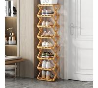 Shoe nizer Étagère à chaussures verticale en bambou durable pour salon, entrée, couloir, salle de bain - Support polyvalent pour chaussures et fleurs Design pliable