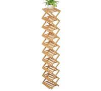 Shoe Rack - 64.96x9.84x9.84 inches Shoe Organizer, Folding ShoeStorage Cabinet, 10-Tier Wooden Foldable Storage Shelf | Heavy Duty Vertical ShoeShelf Closet Organizer,for Home Apartment Entryway Livin