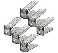 Shoe Slot Organizer, 6-Piece Adjustable Shoes Risers, 10.83x4.06x4.53 Inches Non-Slip Stackable Double-Layer Shoe Holder with Height Settings, Storage Rack for Garage, Door Wall, Bed and Dorm Use