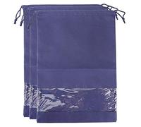 Shoe Storage Bags 3 Pack | Particle - Protective Drawstring Organizer with PVC Window | Portable Travel/Home/Closet Storage for Sneakers & Heels | Purple Blue Non - Woven (No Problem Cloth Shoe