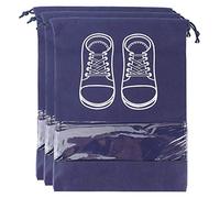 Shoe Storage Bags 3 Pack | Particle - Protective Drawstring Organizer with PVC Window | Portable Travel/Home/Closet Storage for Sneakers & Heels | Purple Blue Non - Woven (No Matter What Cloth
