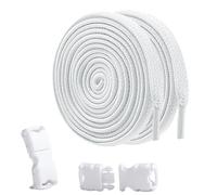 Shoelace de Yijin - Shoelalli en caoutchouc élastique librement réglables, design qui élimine les tracas de la, couleur noir et blanc compatible avec les chaussures décontractées et les baskets de
