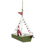 Shoeless Joe - Décoration de Noël en forme de bateau avec lumières à suspendre