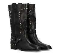 shoes&blues.es Botte haute pour femme au design élégant style cowboy. Cana avec clous métalliques. Harnais décoratif avec bandes et boucles. Idéal automne., Noir , 39 EU