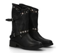 shoes&blues.es Bottes pour femme de style urbain avec détails métalliques et clous. Imprimé uni. Design automne et hiver, fermeture éclair et double boucle décorative., Noir , 38 EU