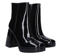 shoes&blues.es Bottine à talons pour femme avec fermeture à glissière et effet cuir verni imprimé uni saison automne hiver 2023., Noir , 37 EU