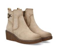 shoes&blues.es Bottine pour femme avec berceau confortable à porter au quotidien. Ornement métallique latéral avec étrier, fermeture intérieure à glissière., beige, 37 EU