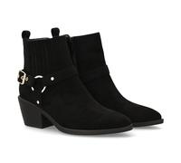 shoes&blues.es Bottine pour femme style cowboy avec bande décorative avec boucle et anneau métallique latéral. Talon carré. Idéal pour la saison automne., Noir , 36 EU