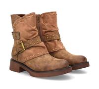 shoes&blues.es Bottines d'hiver pour femme style biker, saison automne. Clous métalliques et double sangle avec boucle réglable., marron, 36 EU