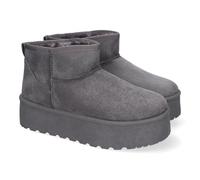 shoes&blues.es Bottines plates pour femme avec plateforme, style australien, doublées de poils, à bout rond, gris, 40 EU