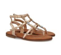 shoes&blues.es Sandales esclaves pour femme - Design moderne - Confortables et élégantes - Avec décorations sur le dessus - Avec double boucle - Idéales pour le printemps et l'été., champagne, 36 EU