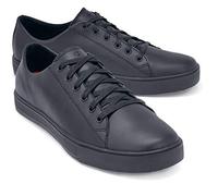 Shoes for Crews Old School Low-Rider, Men's, Women's, Unisex Leather Work Shoes, Slip Resistant, Water Resistant, Black, Men's 10 / Women's 11.5 Wide