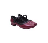 Shoetopia Escarpins classiques bicolores à talon bas Mary Jane, cerise, 3 UK