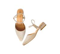 Shoetopia Talons escarpins à enfiler pour femme, Doré, 4 UK