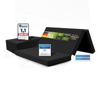 SHOGAZI Matelas pliant, 140 x 200 x 12 cm, fabriqué en Allemagne, vainqueur de comparaison, confort de sommeil ultime, mousse à froid orthopédique, anthracite