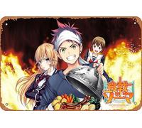 Shokugeki No Soma Soma Yukihira Erina Nakiri Food Wars : Shokugeki No Soma Poster Décoration murale rétro en métal 20,3 x 30,5 cm