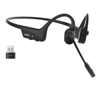 SHOKZ OPENCOMM 2 UC BLACK USB-A Oreillette Bluetooth sans fil avec conception d'oreille ouverte et technologie de conduction osseuse.