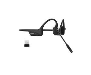 SHOKZ OpenComm2 UC 2025 Upgrade Conduction osseuse avec Adaptateur USB-A, écouteurs Bluetooth Oreilles Libres avec Micro Anti-Bruit, écouteurs sans Fil, 16 Heures d'autonomie, Signet de, Noir