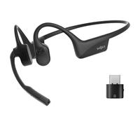 SHOKZ OpenComm2 UC - 2025 Upgrade - micro-casque - oreille dégagée - montage derrière le cou - Bluetooth - sans fil - USB-C via un adaptateur Bluetooth - noir - certifié Zoom