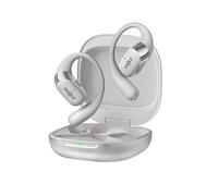 SHOKZ OpenFit 2+ Nouveaux Casques à Oreilles Libres, Dolby Audio, Crochets d’Oreille Souples, 48 Heures d’autonomie, résistance à l’Eau IP55, Recharge sans Fil, avec Sac de Transport, Gris