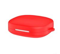 Shokz OpenFit Pro Étui de protection en silicone souple absorbant les chocs avec porte-clés, design anti-chute, découpe pour indicateur LED, matériau pour voyage, 9,2 x 7,1 x 3,1 cm (rouge)