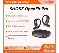 SHOKZ OpenFit Pro Open T010 Écouteurs sans fil à réduction de bruit Bluetooth 5.3 Écouteurs étanches IP55 Autonomie de 50H pour le sport OpenFit Pro Black