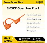 SHOKZ OpenRun Pro 2 Casque audio sportif à conduction osseuse sans fil Bluetooth 5.3 Écouteurs étanches IP55 Autonomie de 12h S820/S821 Neuf Original En Stock Black