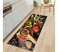 SHOMEY Tapis Cuisine épices 60x180 cm, Tapis de Couloir Antidérapant et Lavable Tapis de Passage Long pour la Cuisine, la Maison et Le Bureau