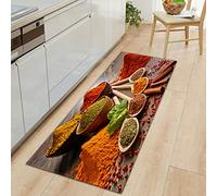 SHOMEY Tapis de Cuisine épices colorées 50x80 cm Tapis Cuisine Devant Evier Antidérapant Tapis Salle de Bain Tapis de Sol pour Cuisine, Salle de Bain, Toilette, Salon