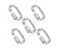 SHONAN Lot de 5 mousquetons Rapides de chaîne en Acier Inoxydable de 5,8 cm, Crochets de chaîne de sécurité, Porte-clés torsadé, capacité de 399,2 kg