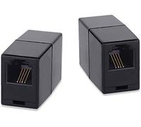 SHONCO Coupleur de Téléphone, 2Pack RJ11 6P4C Coupleurs en Ligne,Coupleur de Ligne Téléphonique,Adaptateur de Coupleur de Rallonge Téléphonique,Adaptateur de Ligne Téléphonique,Noir