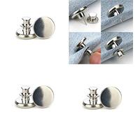 SHONCO Lot de 3 Boutons de Rechange pour Jeans,Sans Outil de Couture,Boutons Pression de Rechange en Métal Plat,Boutons Amovibles pour Blazer,Jupe,Vêtements (Argent)