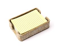 Shonmogar 10,2 x 15,2 cm - Distributeur de notes adhésives tissées en jonc de mer - Style rustique - Pour décoration de bureau à la maison et au bureau - Blanchi