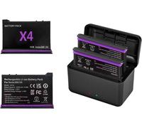 Shoot 3.85V 2500mAh Dual Quick Charger Replacement Battery Kit Compatible with Insta360 X4 Camera