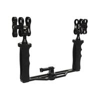 SHOOT Handheld Stabilizer Dual Hand Grip pour GoPro 13/12/11/10/9/8/7 Caméras et Port de Dôme sous-Marin et Toutes Les Caméras Vidéo Appareil Photo Lumière LED avec Adaptateur de Tête à Tête de Balle