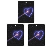 Shooting Star Lot de 3 désodorisants carrés à suspendre pour voiture, maison, bureau, style gris