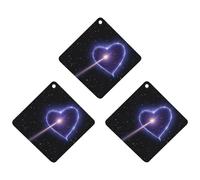 Shooting Star Lot de 3 désodorisants en forme de cœur pour voiture, maison, bureau Noir