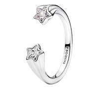 Shooting Star Sterling Silver Open Ring with Clear Cubic Zirconia