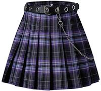 SHOOYING Jupe plissée pour uniforme scolaire, mini jupes, taille 2 ans - US 2XL, Violet foncé, 10-11 ans