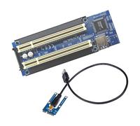 SHOOYIO Adaptateur convertisseur PCIE vers carte double haute efficacité avec câble USB pour PC de bureau ASM1083 puce PCIE vers double carte d'extension PCI