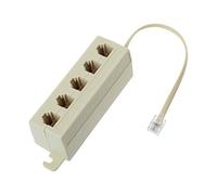 SHOOYIO Adaptateur répartiteur RJ11 6P4C mâle vers 5 prises femelles 6P4C pour téléphones, télécopieurs, modems vers prise USB pour câble de casque, câbles pour ordinateurs, prises pour type
