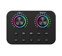 SHOOYIO Appareil de changement de voix avec 4 effets sonores - Machine à effets de microphone portable - Pour karaoké - Petite carte de microphone réglable en direct