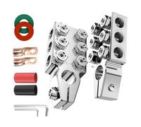 SHOOYIO Bornes de batterie robustes à 12 circuits sécurisés pour systèmes sonores 8 AWG à 1/0 AWG bornes de batterie professionnelles
