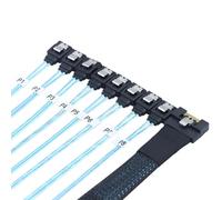 SHOOYIO Câble de connexion PCIe SFF 8611 8i vers 8X 7P pour un transfert de données efficace pour un espace restreint 50/80/100 cm Connecteur droit Pcie