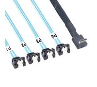 SHOOYIO Câble d'extension PCIE SFF 8611 4i vers 7P coudé à 90 degrés pour connexion interne d'appareil 50/100 cm Câble à faible résistance