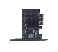 SHOOYIO Carte adaptateur PCIExpress 1X 4X avec 9 ports de débit de données 6 Gbit/s et fonctionnalité d'extension PCIe remplaçable à chaud